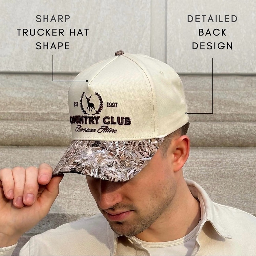 Country Club Cap SnapBack | Camo Denim Embroidered, Never Worn - Picture 5 of 8